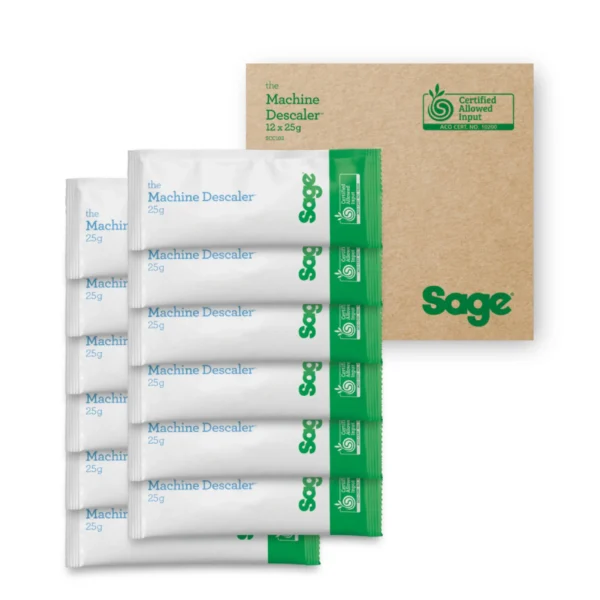 SAGE ORGANIC DESCALING POWDER FOR ESPRESSO COFFEE MACHINES 12 PIECES